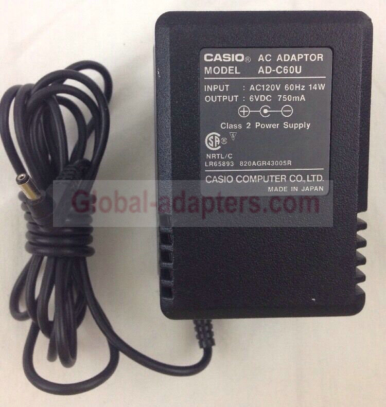 New 6V 750mA Casio AD-C60U Power Supply Ac Adapter